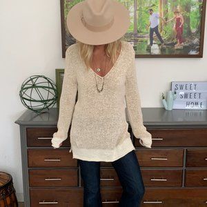 Michael Stars V Neck Tunic Sweater